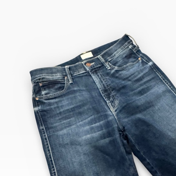 MOTHER DENIM The Ponyboy High-Rise Frayed Ankle Jeans in bake sale brawl size 28 - Picture 5 of 10